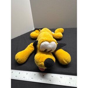 Vintage Disney World Pluto Plush Toy 10" Long Yellow & Black Soft Cuddly Collect
